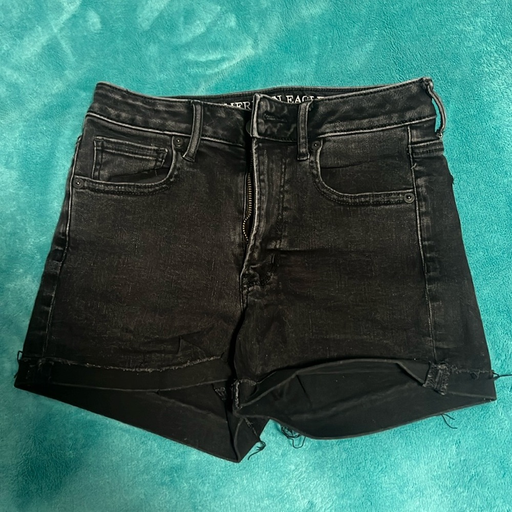 Denim super hi-rise shorts